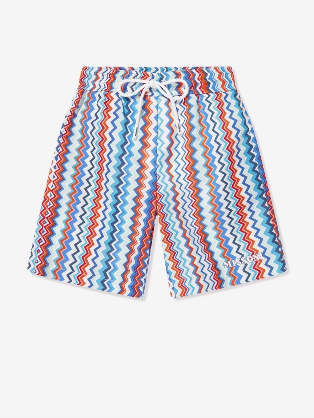 Missoni Multicolor Zigzag Swim Shorts in Red, Blue & White